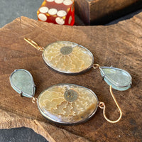 Ammonite and Gilalite in Quartz Earrings